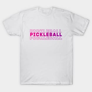 Pink Gradient Repeating Pickleball T-Shirt